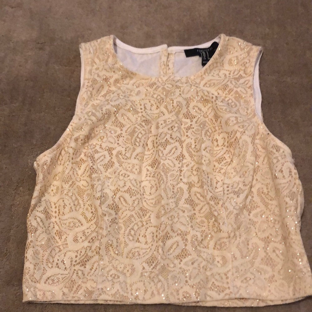 Sparkly gold crop top